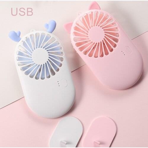 Summer Mini Fan Cute Portable Handheld USB Chargeable 3 Mode Adjustable Pocket Cooler For Student Outdoor Home Travel Office