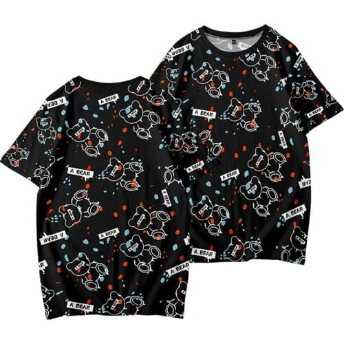 Fashion Cartoon Cute Black White Bear 3d T-shirt Sport Men Women T Shirts Tops O-neck Short Sleeve Boys Girls T-shirts Tee Shirt