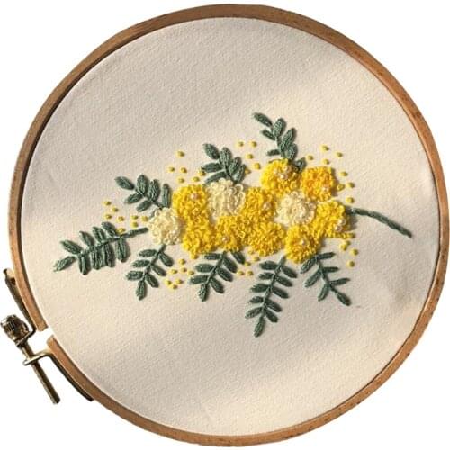 Cross Stitch Stamped Embroidery Kit with Embroidery Hoop - Flower Handmade Cross Stitch Embroidery Kit Modern Cross Stitch Craft