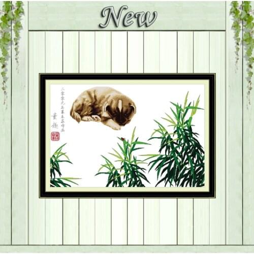 Cute Dog animal home decor painting counted printed on canvas DMC 14CT 11CT chinese Cross Stitch Needlework Sets Embroidery kits