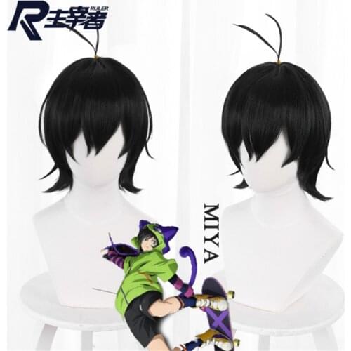 30cm Anime SK8 the Infinity Miya MIYA Wig Cosplay Wigs Playing Black Hair Hair Halloween 1:1 Wigs Cap