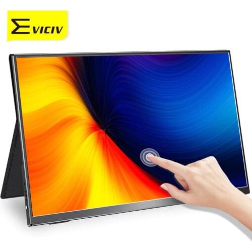Tactile Portable Monitor EVICIV 15.6 Inch TouchScreen 1080P Second Display 60HZ Laptop External Screen 0.7kg 1.5lbs Light & Slim