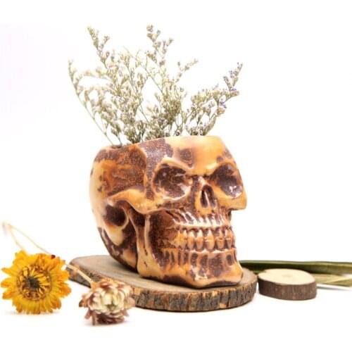 Skulls silicone mold 3d vase molds cement flower pots Skull Round flowerpot skull multi-meat flower planter mold Skulls