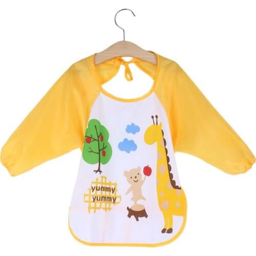 OnnPnnQ Baby Bibs Toddler Waterproof Long Sleeve Bib Boy Apron Animal Smock Bib Burp Cloths Kids Feeding Eating Smock Accessorie