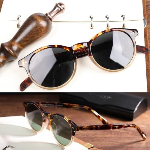 Ov5241 Vintage Polarized Sunglasses For Men Women Top Quality Round circle Anti-UV sun glasses holder