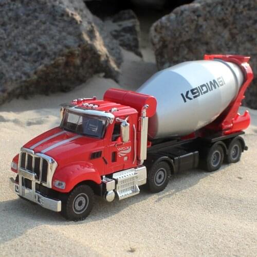 High Quality 1:50 Cement Mixer Truck Model Alloy Engineering Truck Concrete Mixer Car Construction Site Metal Toy Collection