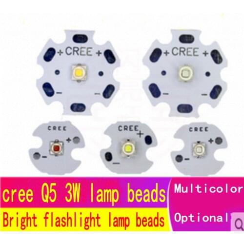 CREE XPE Q5 glare flashlight 3WLED lamp beads warm white light red, green and blue 3535 3W high-brightness high-power LED lamp b
