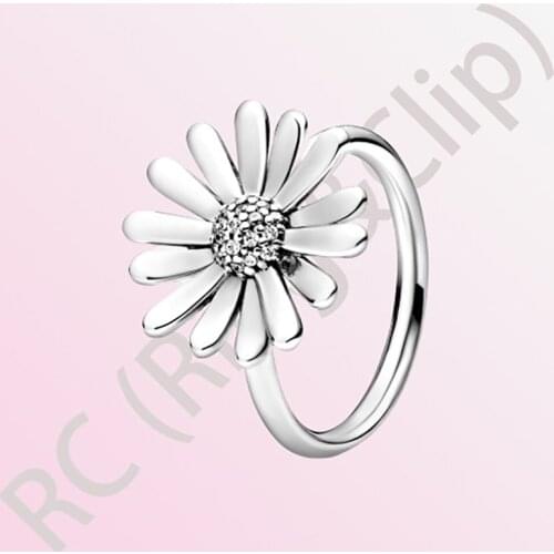 2020 New Arrival S925 Sterling Silver Daisy Flower Rings for Women Engagement Jewelry Anniversary Gift
