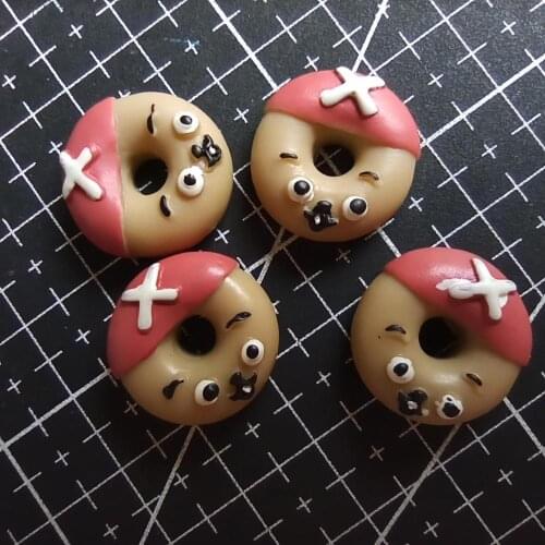 1pcs/lot resin flat back Luffy doughnut 18mm simulation of food Cabochon Scrapbook DIY phone decoration