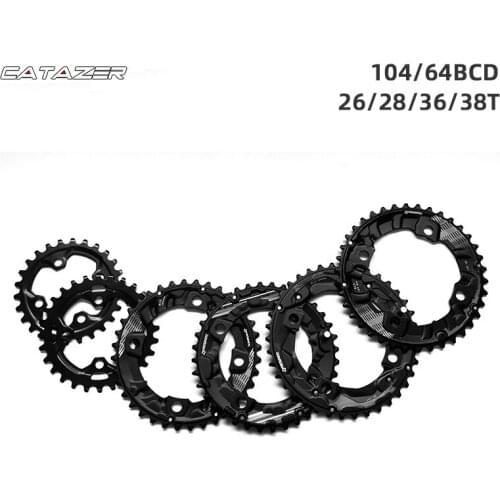 104/64BCD MTB Bicycle Sprockets Double Chainwheel 26T 28T 36T 38T Chainring Mountain Bike Crankset Tooth Plate Parts