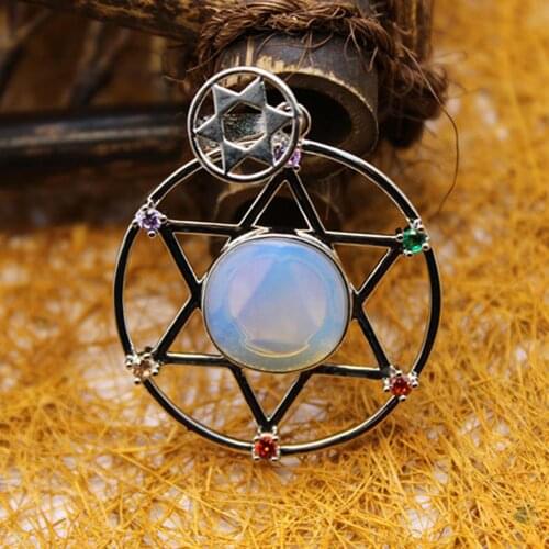 12pcs Natural Stone hexagonal star sparkling stone Necklace Pendants Amulet Quartz Treat Crystal Charm for Jewelry Making Free