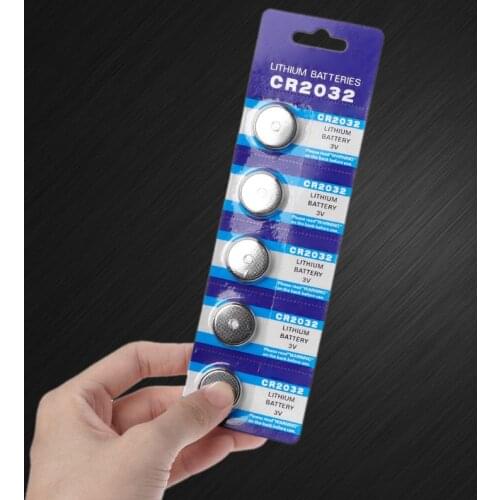 5PCS Button Battery 3V CR2032 BR2032 DL2032 ECR2032 Cell Coin Lithium Li-ion Batteries Promotion Watch Computer LED Light