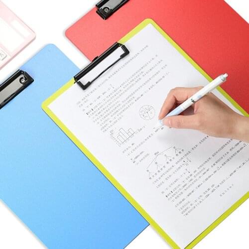 1x A4 Clipboard Writing Sheet Pad File Folders Document Holders Hard Plastic With Metal Hook Clip Board School Office Stationery