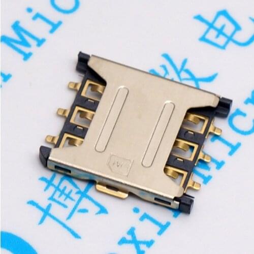 30pcs Plug-in Nano-SIM card connector 6P Micro card slot holder cell phone small pull-Nano-SIM card