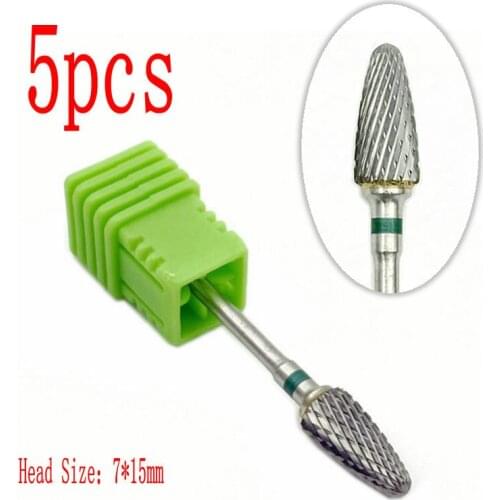 5pcs Tungsten Carbide Nail Drill Bits Machine Nail Cutter Nail File Manicure Carbide Nail Drill Bit&Dental Burs