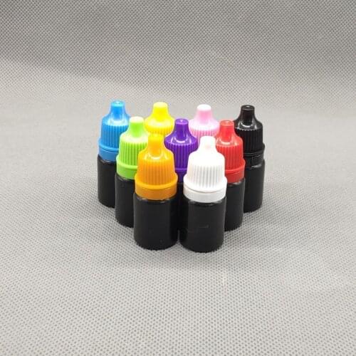 300 X 5ml Eye Drop Bottle Small Plastic Empty Bottle Nesse PE White/Black Cap Transparent Essential Oil Bottle