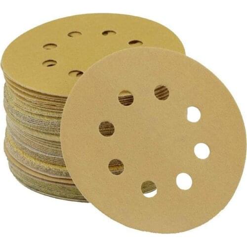 96PCS 5 Inch 8 Holes Round Detail Sander Sandpaper Sanding Paper Dustless Hook 60/80/120/150/ 220/320/400/600 Grits