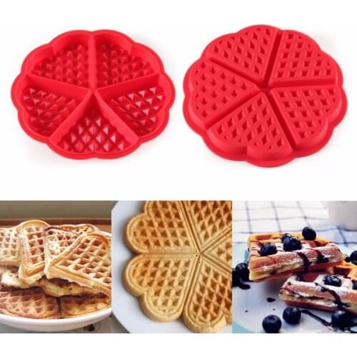 Non-stick Silicone Waffle Mold 5-Cavity Cake Chocolate Candy Mold Cake Bakeware Mould Kitchen Oven Baking Mold Tool