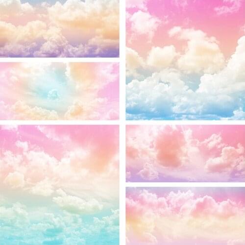 Avezano Colorful Cloud Photography Backdrops Sky Children Birthday Party Newborn Baby Shower Background Studio Photozone Props