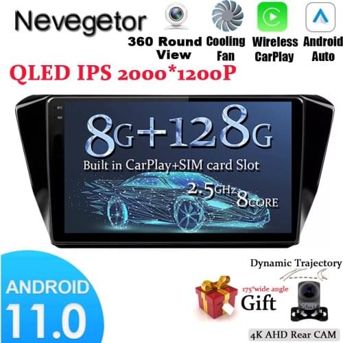 4G 1 Din Auto Radio For Skoda Superb 3 2016-2019 Android 11 Car Multimedia GPS 8 Core RAM 6GB ROM 128GB 1080P Camera DVR