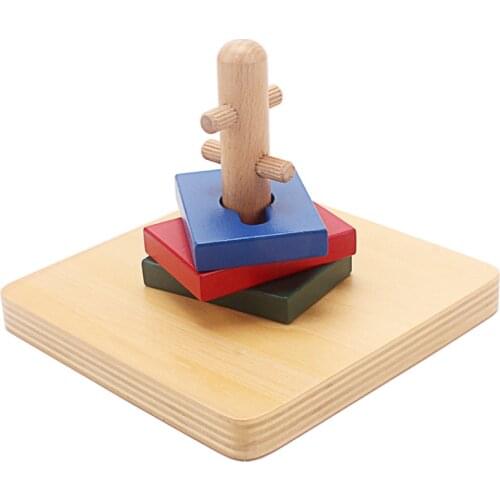 Infant Montessori Wooden Toy Twist & Sort Rectangle Shapes Toys For Children Early Preschool Educational Toddlers Toy 12 Month