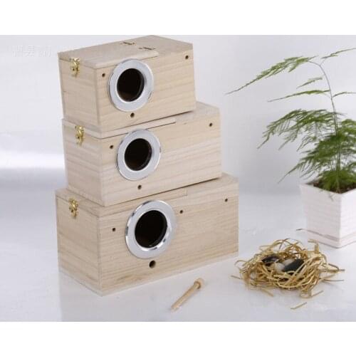 1Pcs Wood Bird House Nest Birds Breeding Box Bird Parrot Breeding Decorative Cages Pet Accessories Home Balcony Decoration