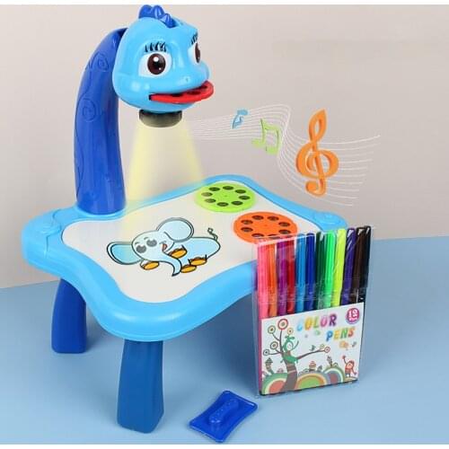Children Led Projector Art Drawing Table Kids Painting Board Desk Led Projector Painting Drawing Table Toys For Children DIY Toy