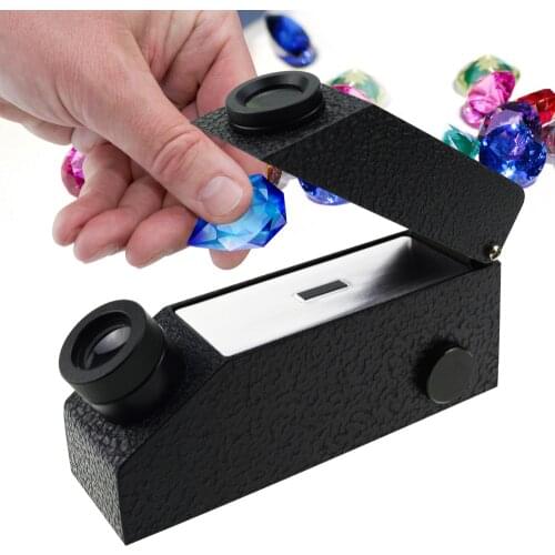 Gem Gemological Gemelogy Refractometer with Built-in LED Light + RI Oil + 1.30 - 1.81 RI Range + 0.01 nD Scale Division