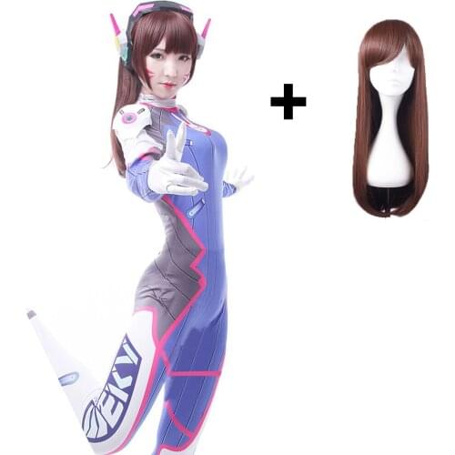 Dva Cosplay Costume Game Overwatch Female Adult child Lycra 3D Printing Spandex Halloween Party Zentai Wig Suits Gun D.Va cos
