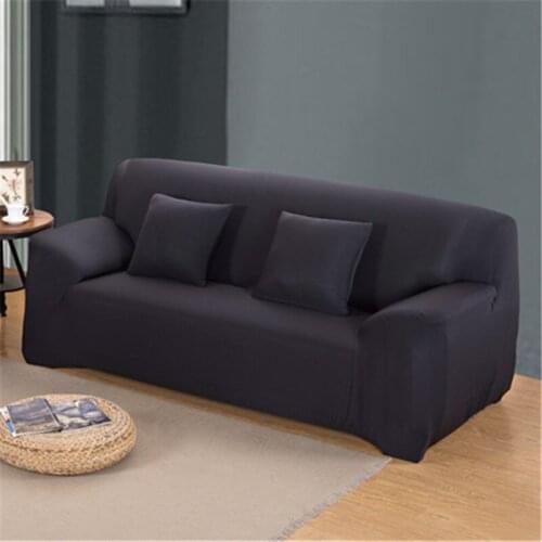 Elastic Sofa Cover Solid Color Spandex Modern Polyester Corner Sofa Couch Slipcover Chair Protector Living Room 1/2/3/4 Seater