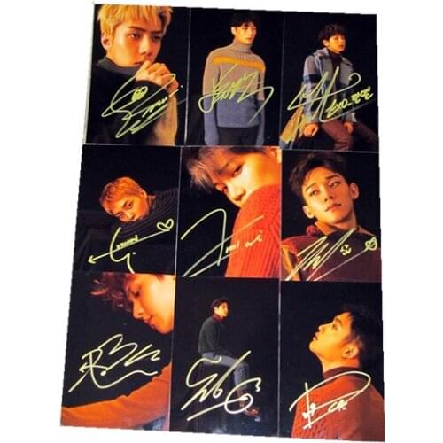 EXO EXO-K+EXO-M Autographed signed FOR LIFE photo 9 photos set 10*15 cm freeshipping 12.2016