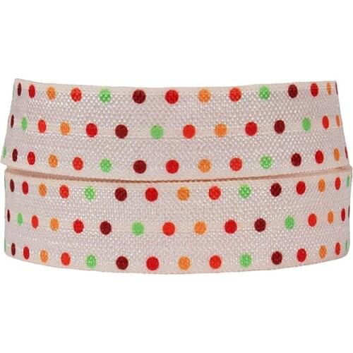 FLRA FOE (100yards/lot)Cute little dots fold over elastic ribbon roll
