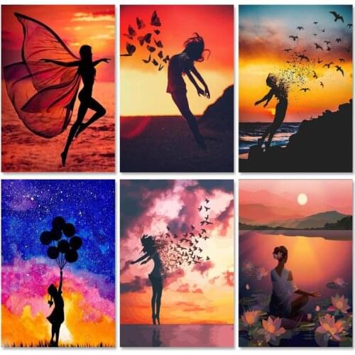 GATYZTORY Frame Painting By Numbers Adults Girl Paint By Numbers For Adults Modern Canvas Picture Hand Painted Home Decoration