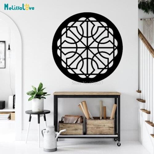 Geometric circular pattern Simple Design Mandala Flower Sticker Headboard Sofa Decal Removable Vinyl Wall Stickers BA665