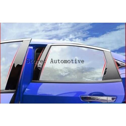 GLossy Black Window Pillar Post Cover Fit For Honda Civic Sedan 2016 2017 Chrome Trim Door Side Bezel Molding Styling Garnish