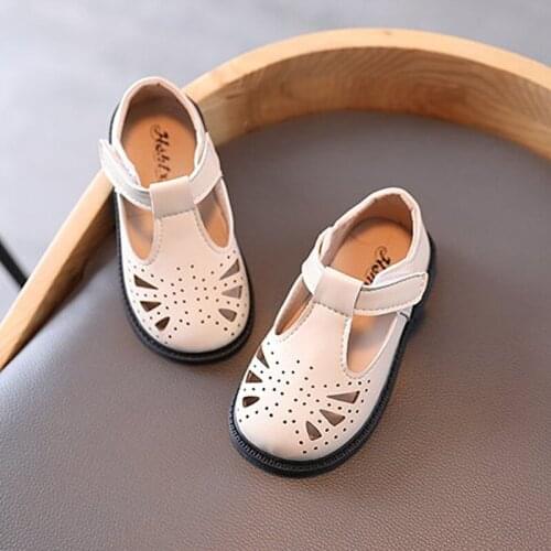 KINE PANDA Children Shoes for Girls Kids PU Leather Shoes Toddler Baby Girl Hollow out Design 1 2 3 4 5 Years Old