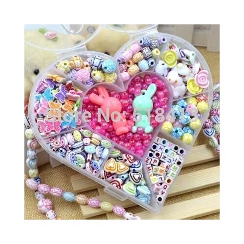 Old girl ring Pupils Beaded Material Box Of Homemade Hand String Necklace Bracelet Ring Send Children 12 Years Old Girl A