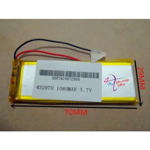 Best battery brand Size 432970 3.7V 1080mah tablet battery For Smartphone MP3 MP4 MP5 Bluetooth Earphone Free Shipp