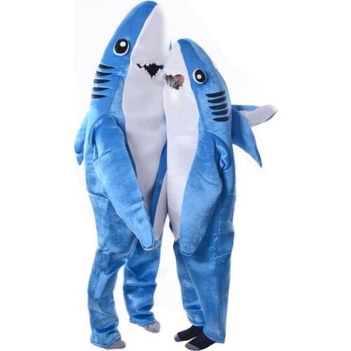 Fashion Adults Kids Jumpsuit Cosplay Shark Stage Performance Clothing Halloween Christmas Fancy Costume Props FS99