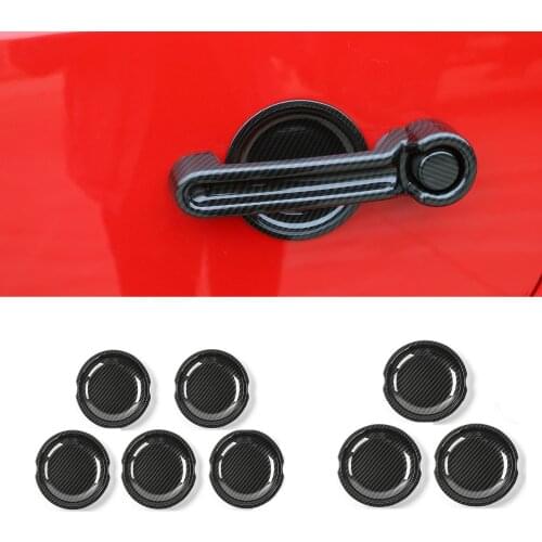 MOPAI ABS 2/4 Door Carbon Fiber Car Exterior Door Handle Bowl Decoration Cover Stickers for Jeep Wrangler JK 2008 Up Car Styling