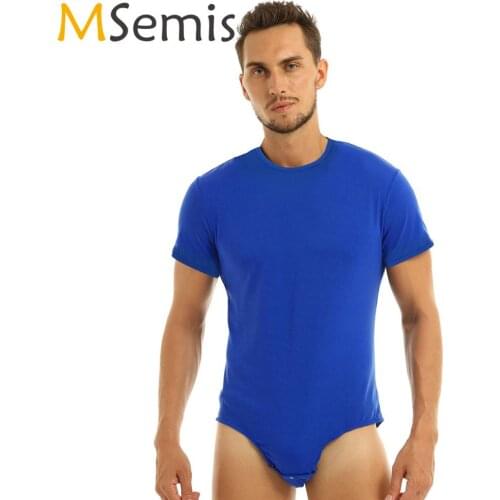 Sexy Mens Adult Baby One Piece Body Lingerie Short Sleeve Pressed Crotch T-shirt Bodysuit Hot Clubwear Catsuit for Diaper Lovers