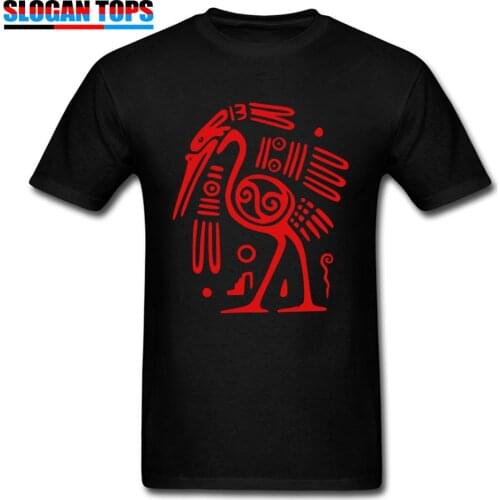 New Tees Red Black T-shirt Men Tribal Art T Shirts Tattoo Bird Designer Autumn Tshirts Custom Father Day Gift Clothes Unique