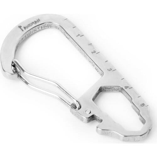 New Multifunction Stainless Steel Carabiner Hook Clasp Buckle w/ Scale Camping Hiking Climbing Keychain Climbing Accessory