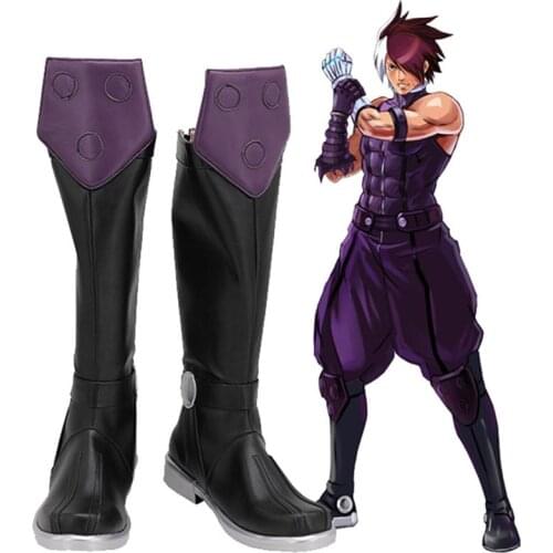 Nameless Cosplay Shoes Boots Adult Mens Black Leather Boots Halloween Boots L320