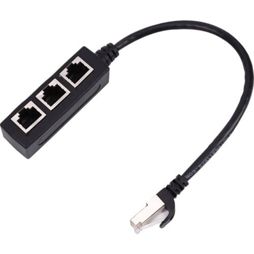 Splitter Adapter Connector 1 Male to 3 Female RJ45 Network Cable for Super Cat5 Cat5e Cat6 Cat7 for Router PC Laptop