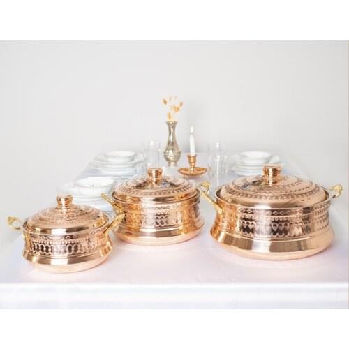 Hand made Engraving Copper 6 PCS Hight Quality Modern Turkish Cookware set