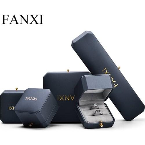 Fanxi New Jewelry Box Octagon Ring Earring Necklace Pendant Box Jewelry Packaging Case Box Wedding Gift Box Storage Packing Box
