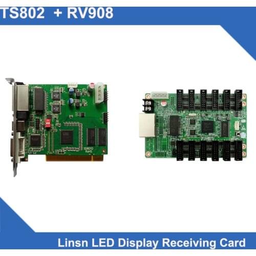 Cheap Linsn TS802 sending card full color live show controller system +1pcs RV908 reciving card display video wall controller