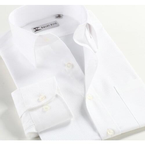 Smart Five chemise homme Summer 100% Cotton Long Sleeve Mens Dress Shirt Brand Slim Fit white men Shirts clothing