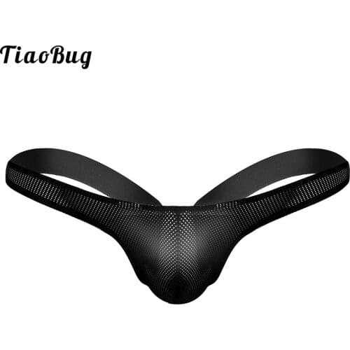 TiaoBug Summer Sexy Mens Mesh See Through Stretchy Open Back Jockstrap Bikini G-String Thongs Beach Underwear